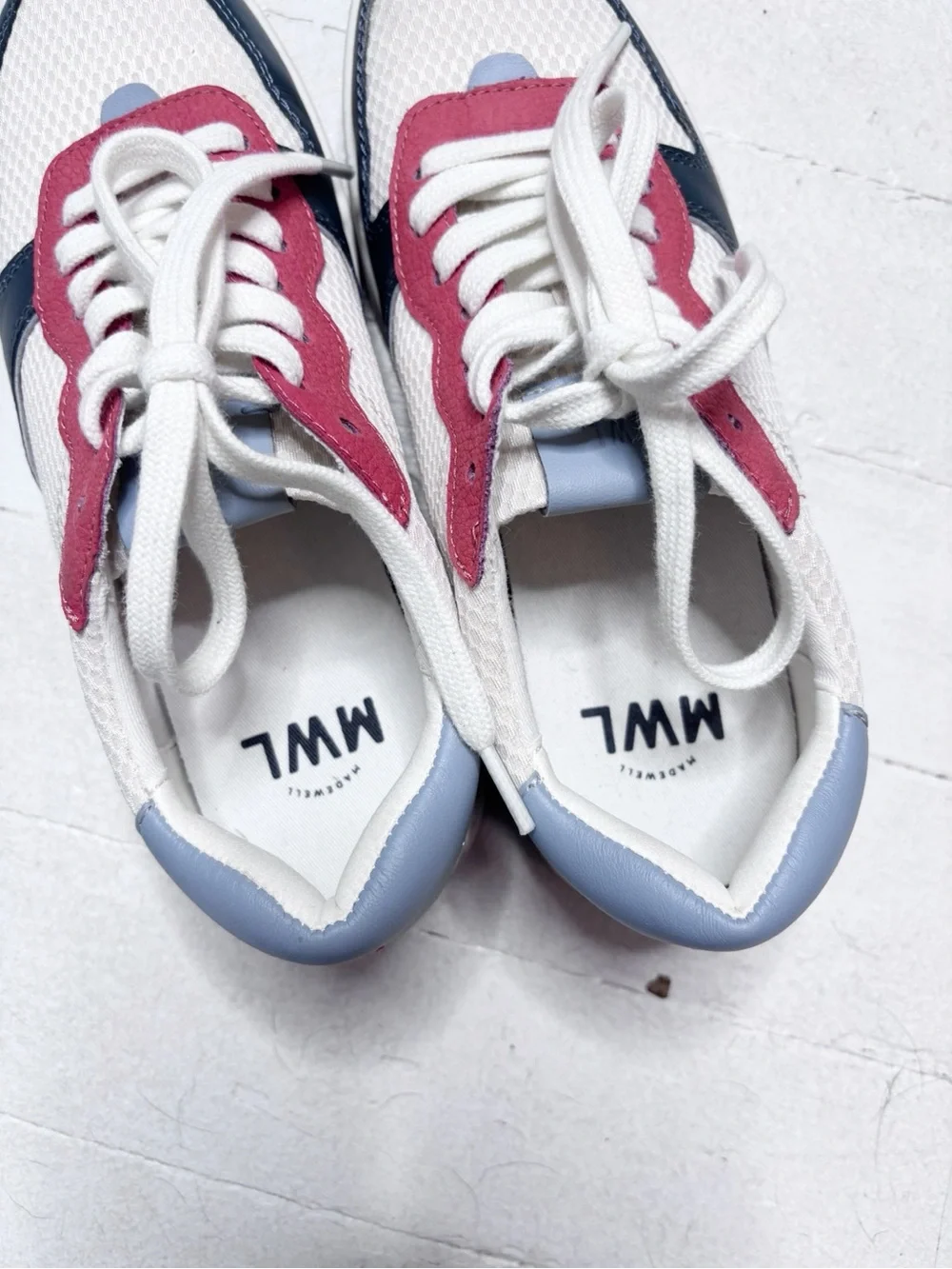 Madewell Court Low-Top Sneakers Red Green Blue White Accent Colors Size 9 EUC
